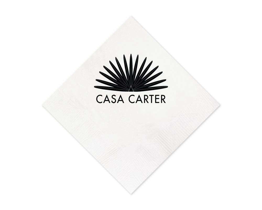 Casa De Last Name Cocktail Napkins, Custom Last Name Napkins, Housewarming Party Custom Napkins, top Linen Like, 3 Ply Paper Napkins