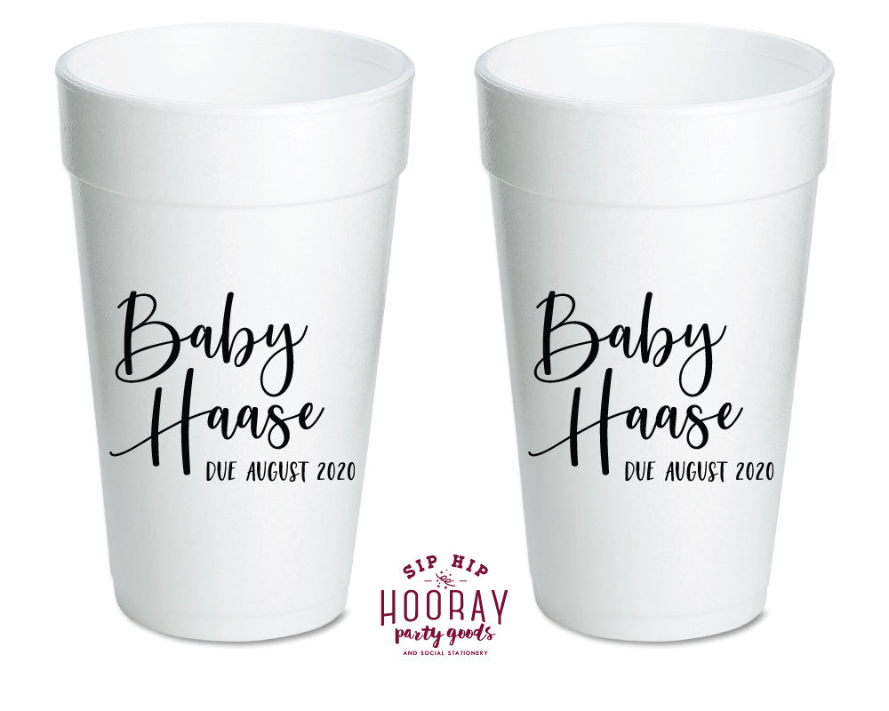 Cocktails Script Styrofoam Cups