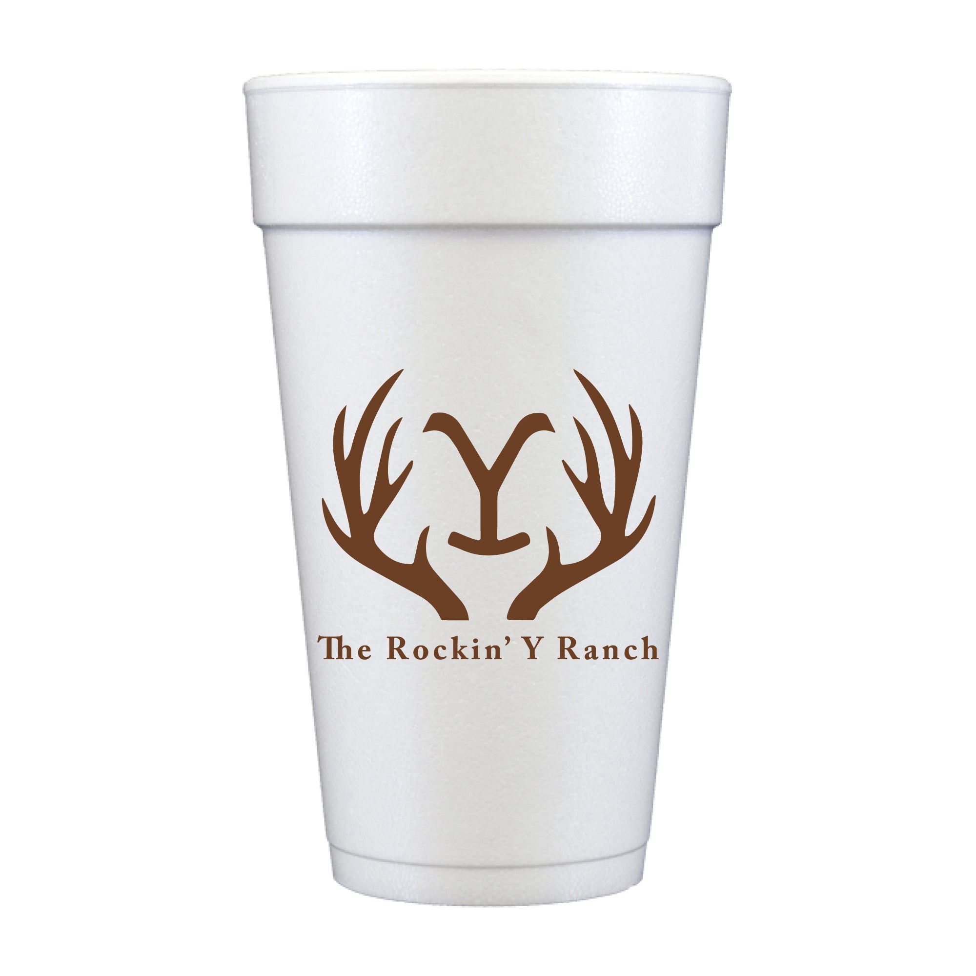 At Home Collection | Custom Ranch Brand Antlers Foam Cups – SipHipHooray