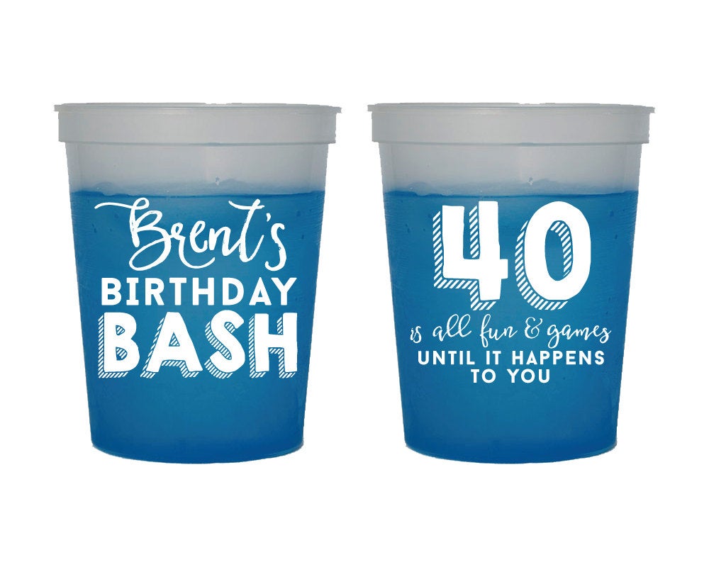 Personalized Birthday Party Plastic Party Mood Cups