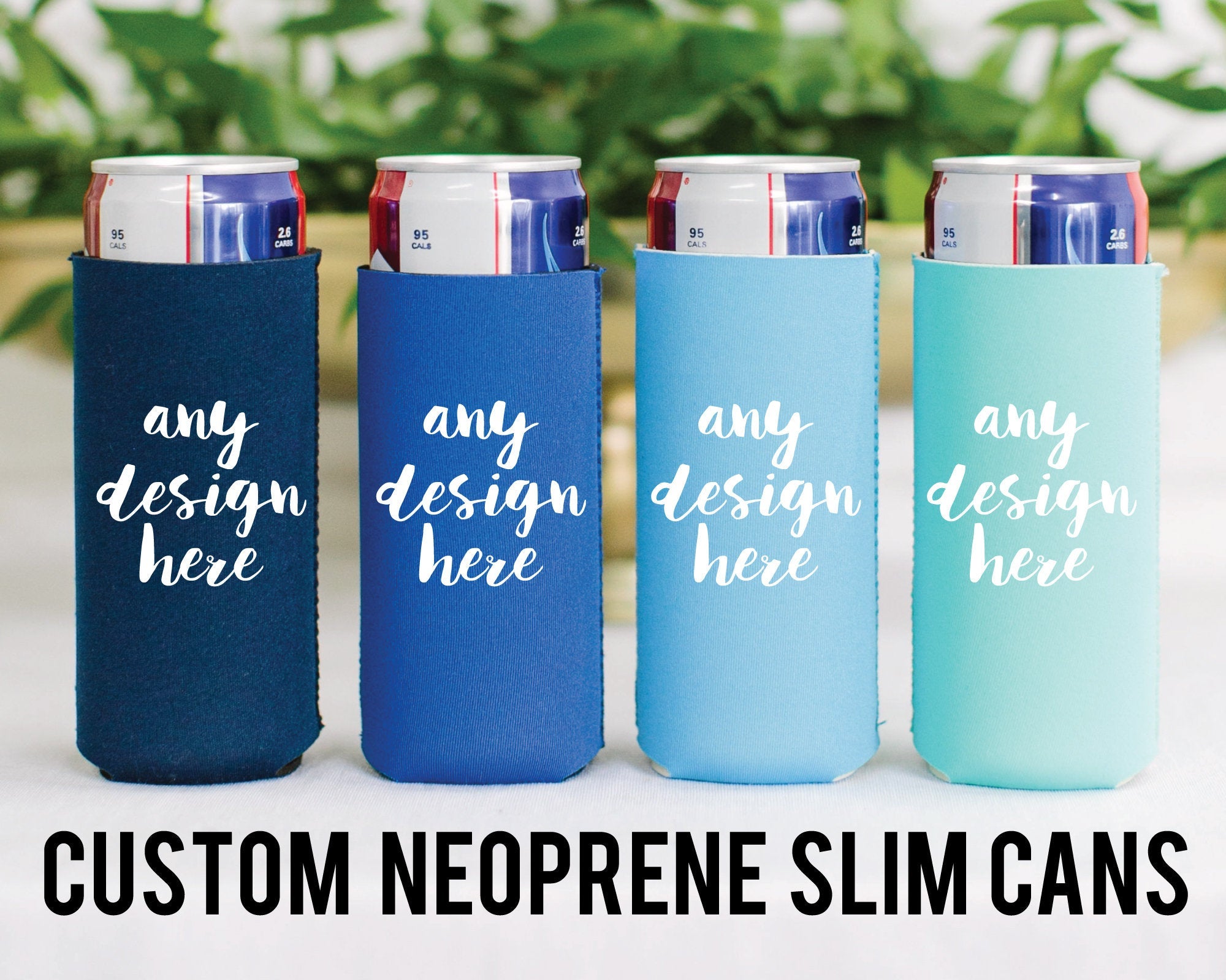 Custom Neoprene Slim Can Koozies with Personalized Logo