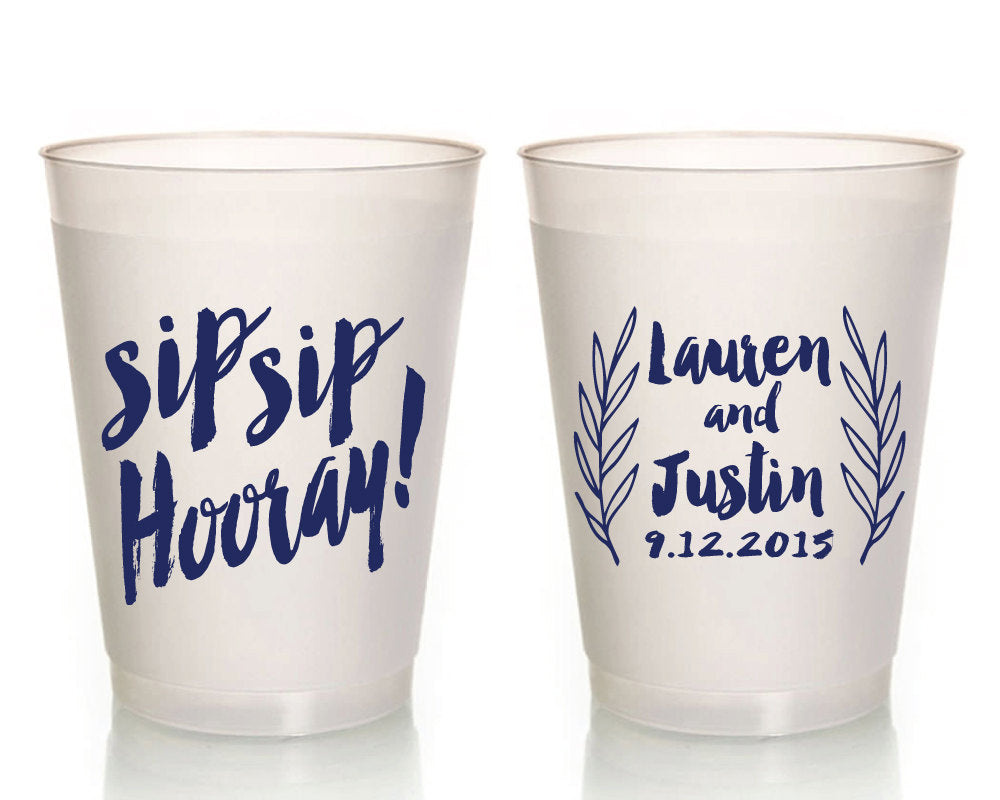 Modern Last Name Frosted Cups – SipHipHooray