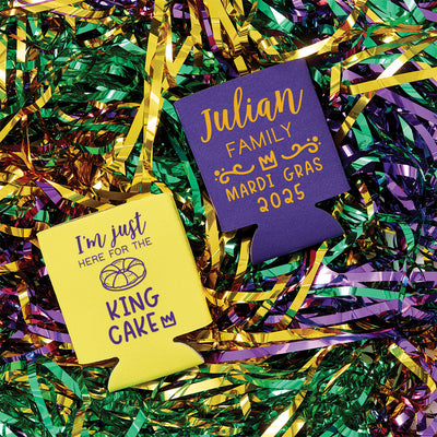 Mardi Gras King Cake Custom Foam Can Coolers