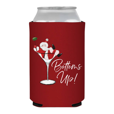 Bottoms Up Martini Can Cooler - Christmas