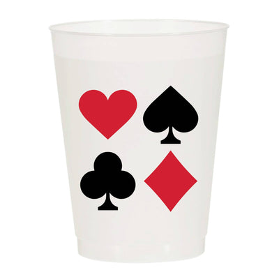 Playing Card Suits Canasta Mahjong Casino Frosted Cups