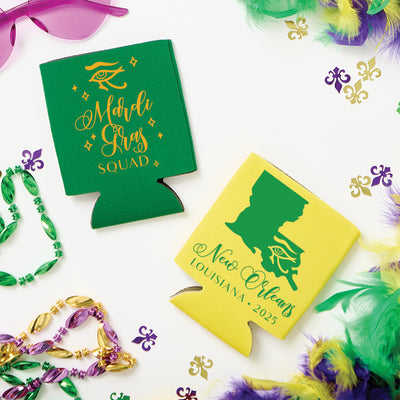 Mardi Gras Squad Custom Foam Can Coolers