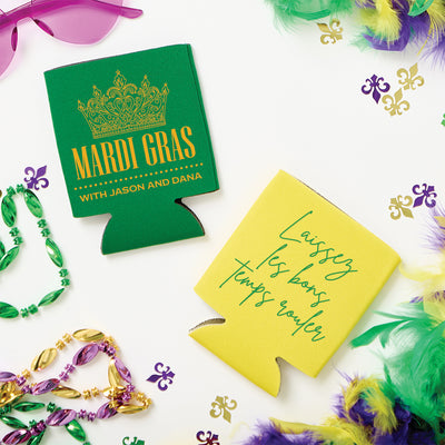 Mardi Gras Crown Foam Can Coolers