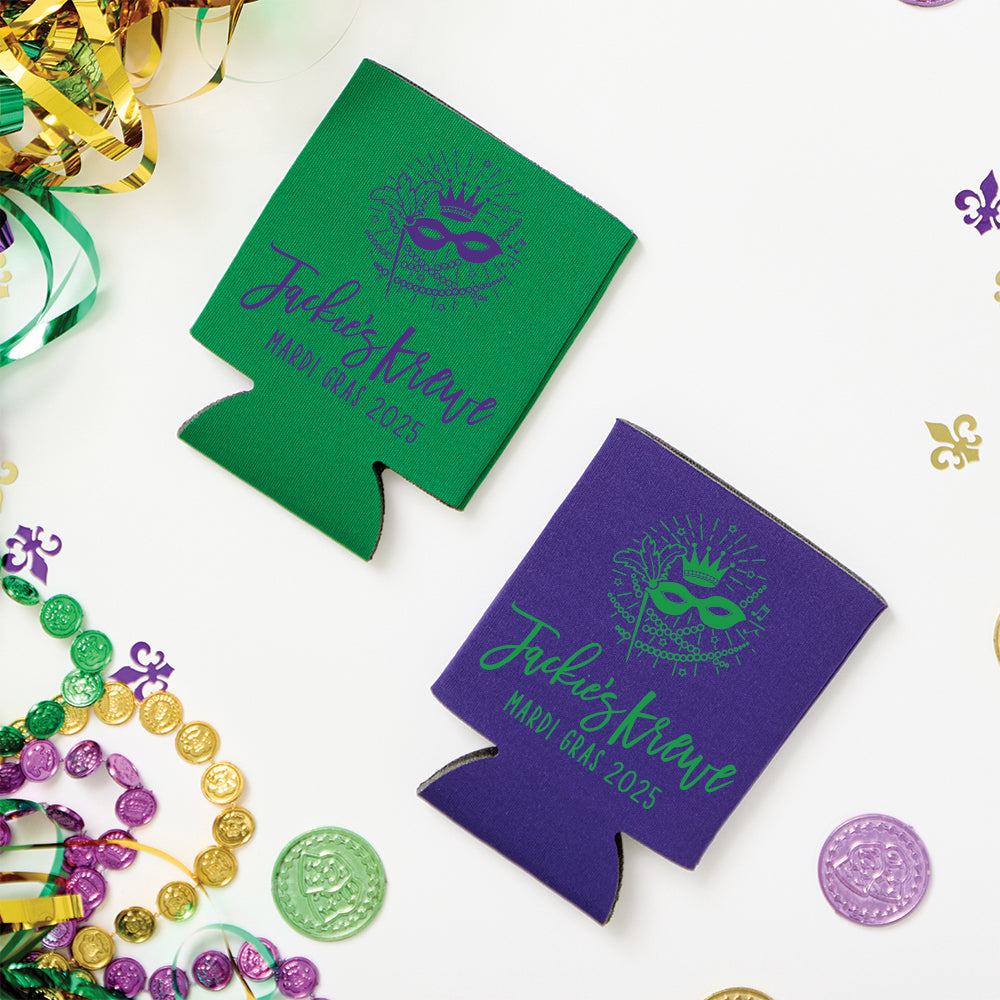 Mardi Gras Krewe Custom Foam Can Coolers