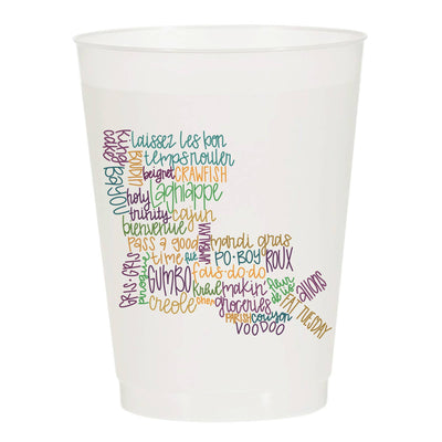 Louisiana Pride Collage Frosted Cups - Mardi Gras