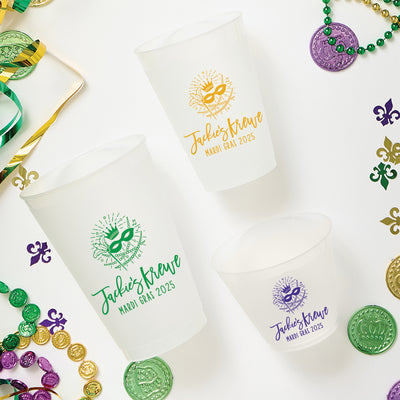 Mardi Gras Krewe Custom Frosted Cups