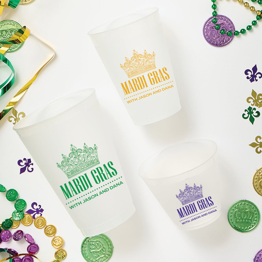 Mardi Gras Crown Frosted Cups