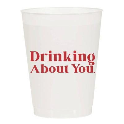 Drinking About You Pink Frosted Cups - Valentine's Day