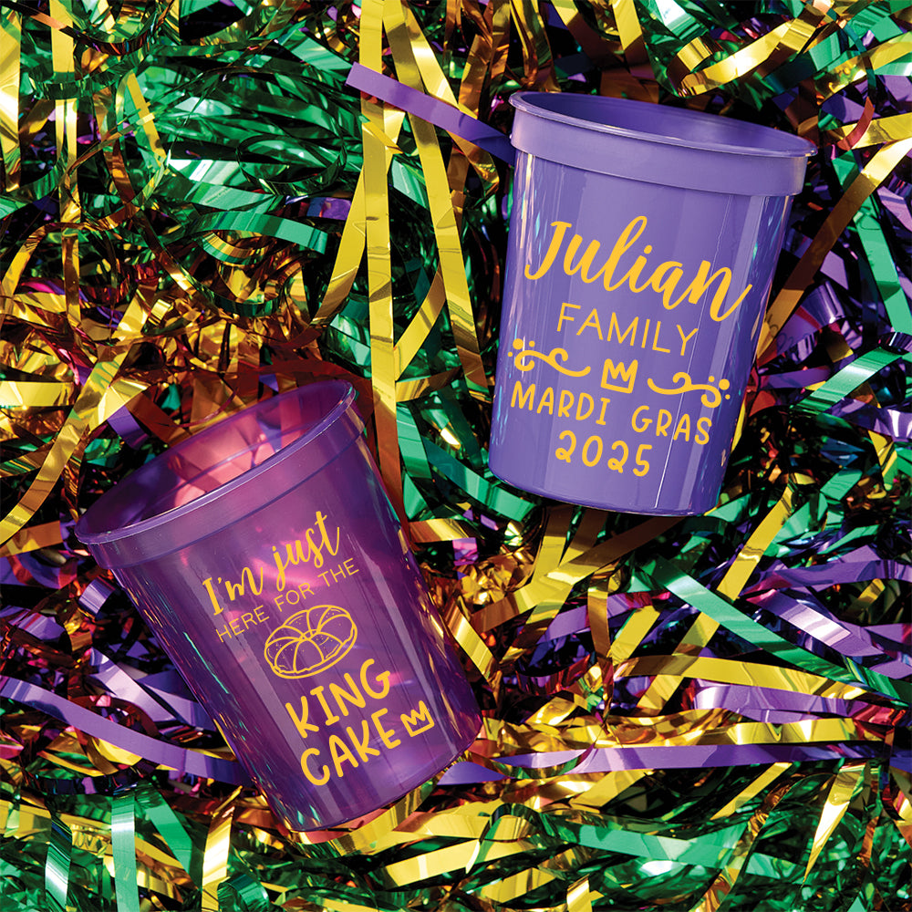 Mardi Gras King Cake Custom Stadium Cups