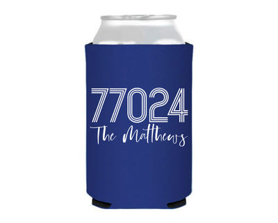 At Home Collection | Custom Zip Code Family Name Can Cooler, #32