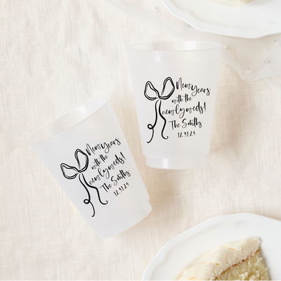 Bow New Year's Eve Wedding Frosted Cups