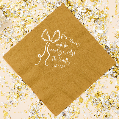 Bow New Year's Eve Wedding Napkins