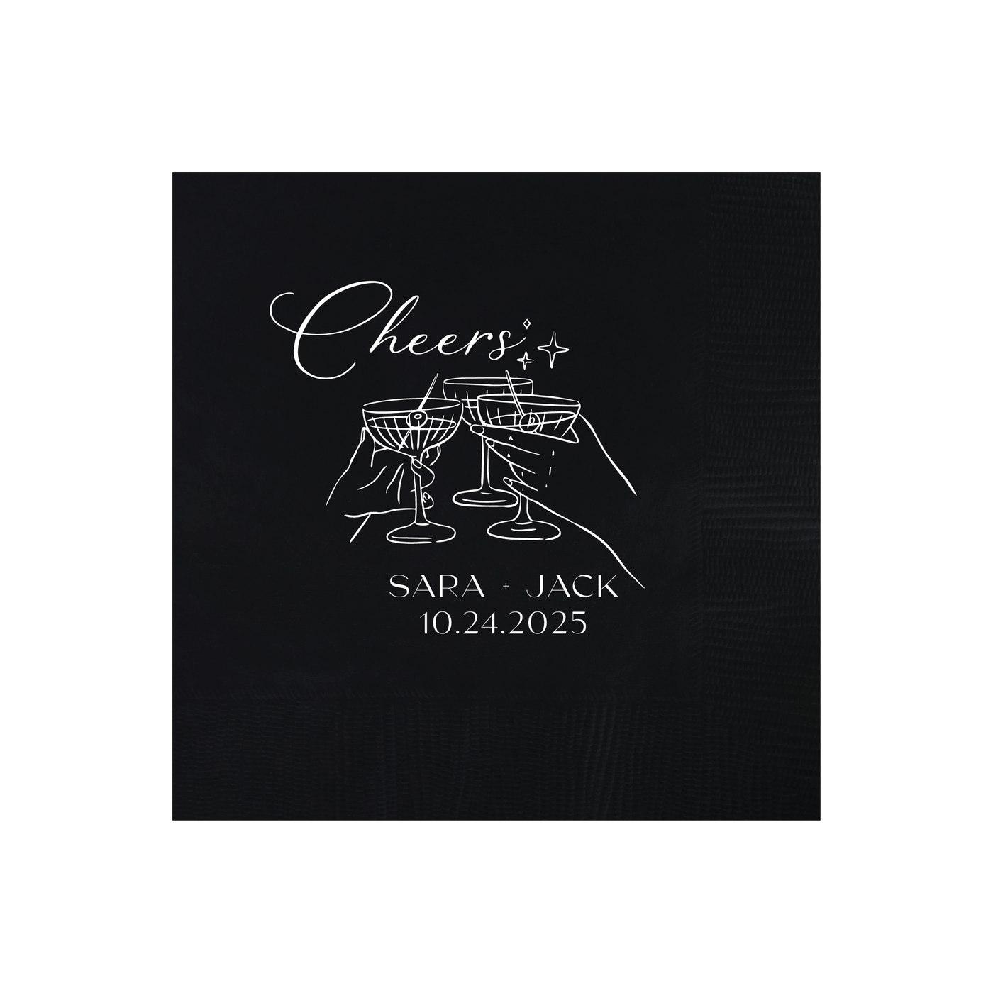 Cheers Formal Toast Hand Drawn Wedding Napkin