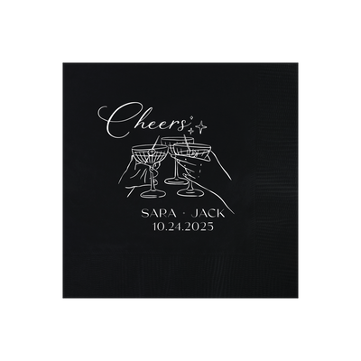 Cheers Formal Toast Hand Drawn Wedding Napkin