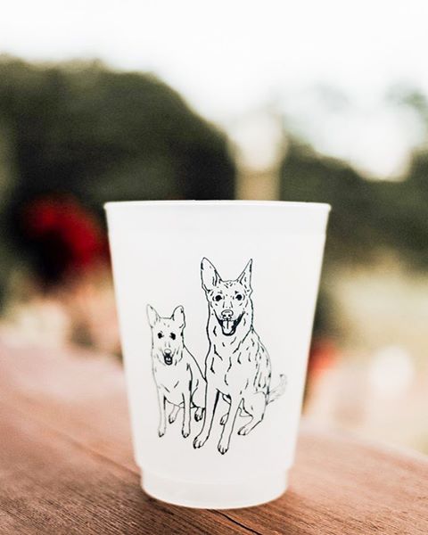 Custom Pet Drawing Cocktail Frosted Cups | Any design on second side!