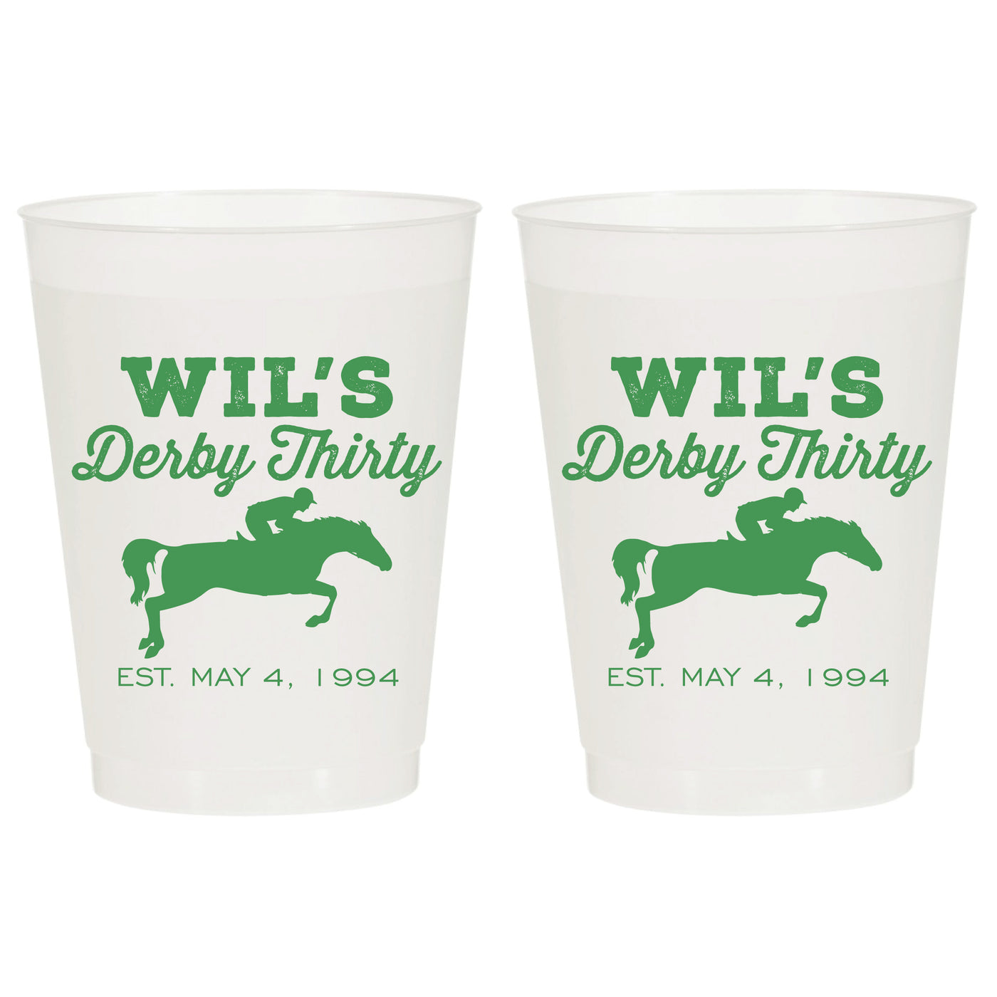 Kentucky Derby Day Custom Frosted Party Cups - Derby Thirty Birthday (any year)