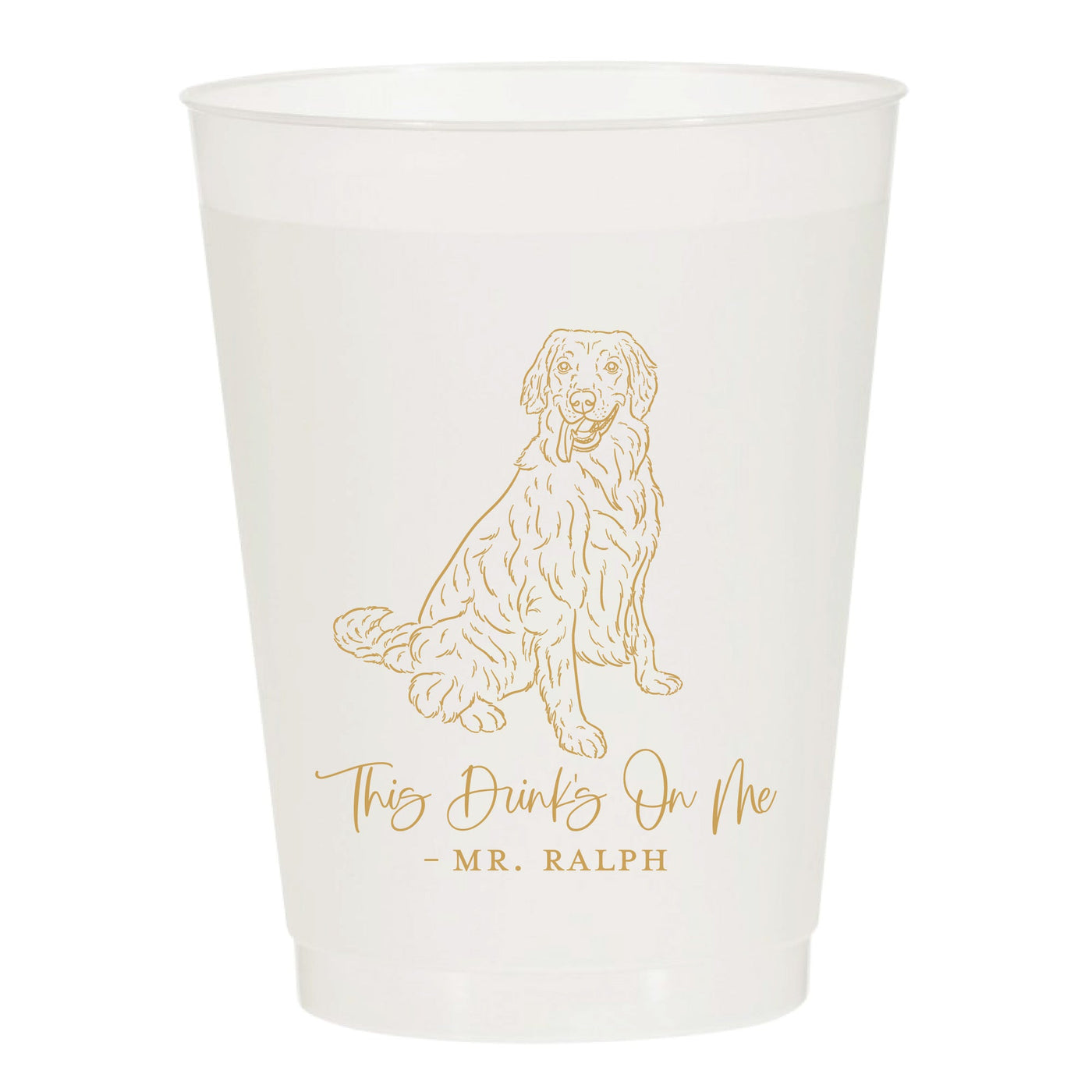 At Home Collection | Custom Drinks on Me Pet Dog Drawing Cocktail Frosted Cups