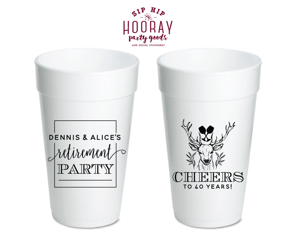 Custom Retirement Party Bash Foam Cups