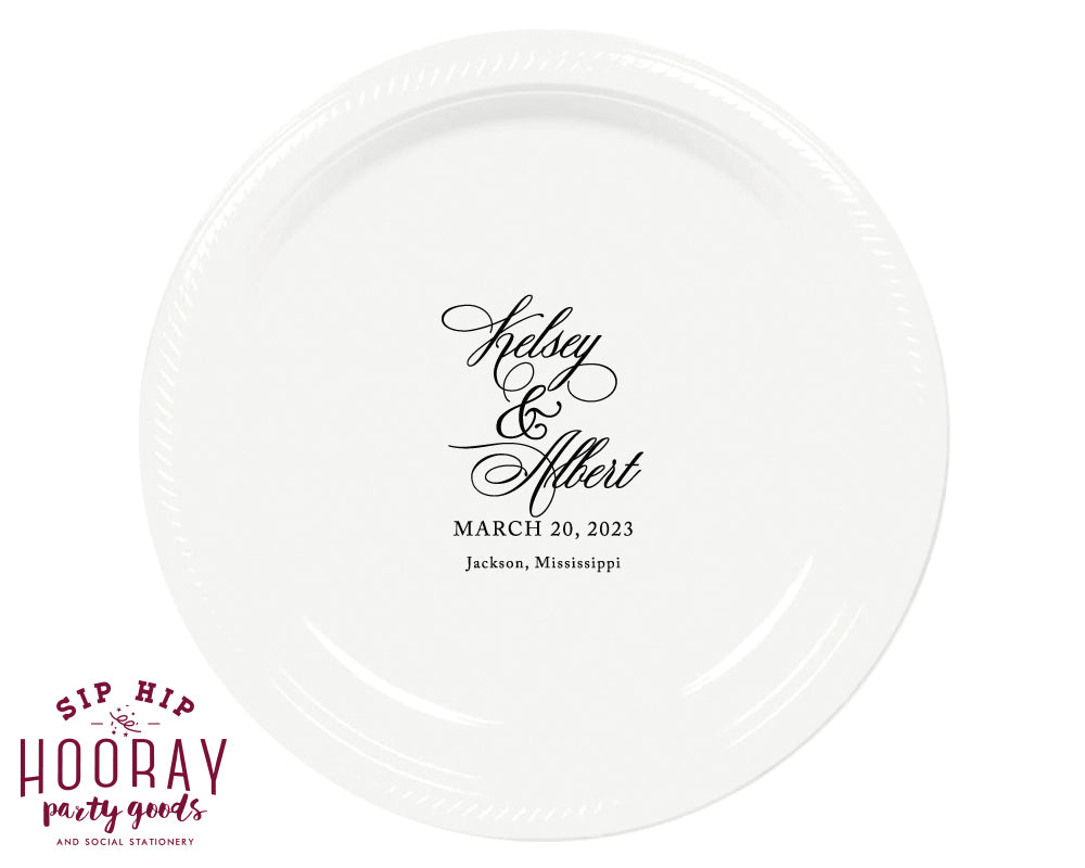 Formal Floral Crest Monogram Wedding Plate, #3007