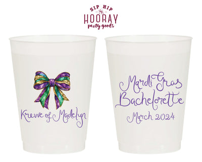 Mardi Gras Bachelorette Krewe Full Color Frosted Cups