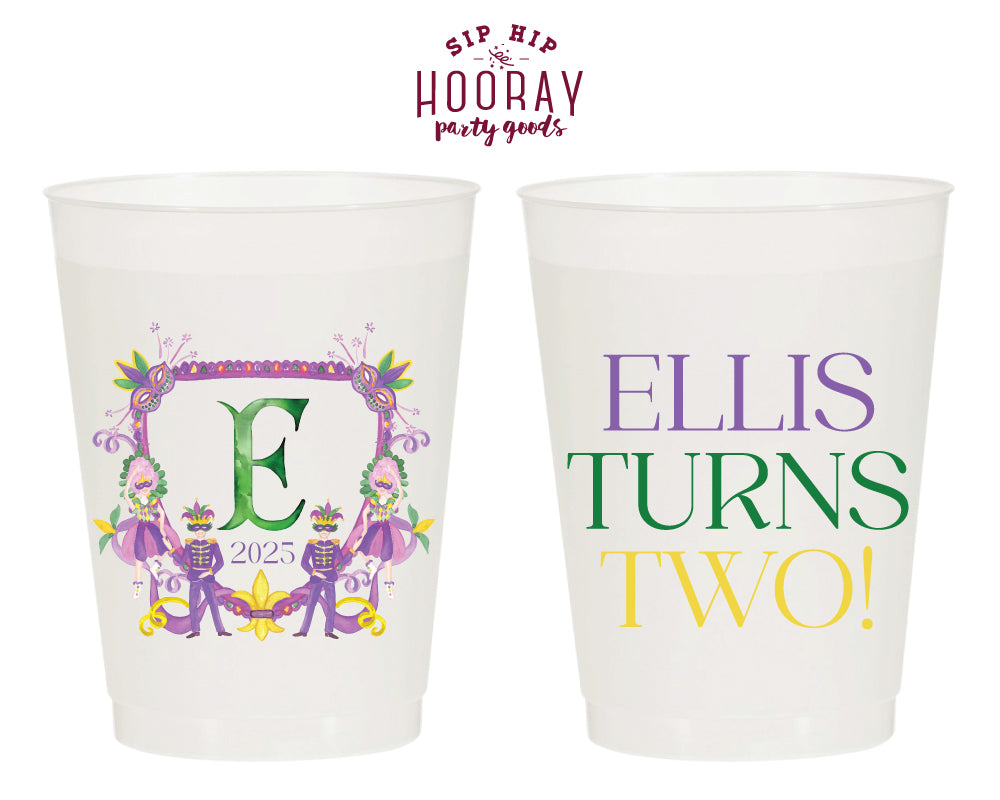 Mardi Gras 2nd Birthday Full Color Frosted Cups