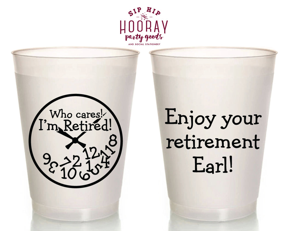 Enjoy Your Retirement Custom Frosted Cups