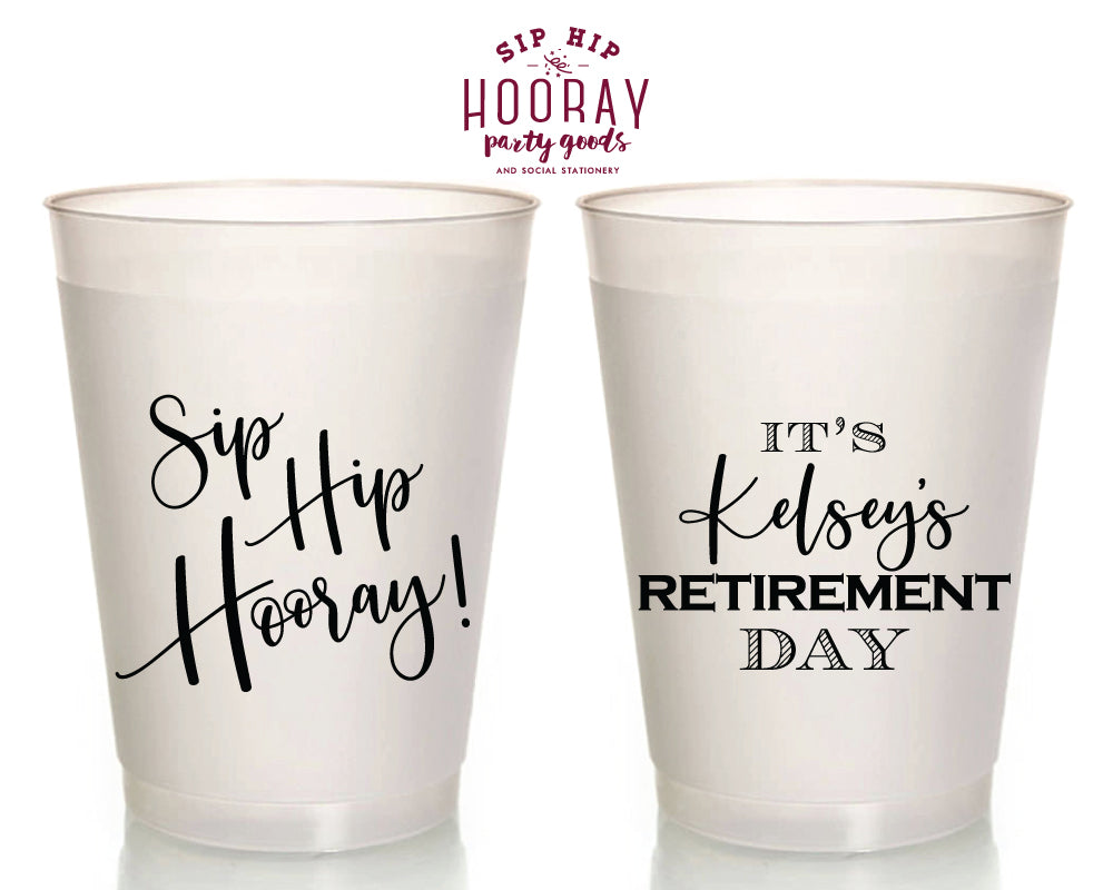 Custom Retirement Day Frosted Cups