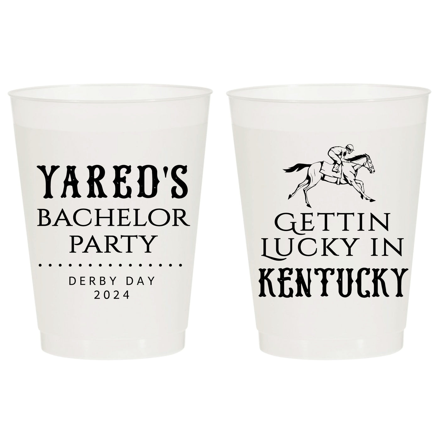 Kentucky Derby Day Custom Frosted Party Cups - Bachelor Party