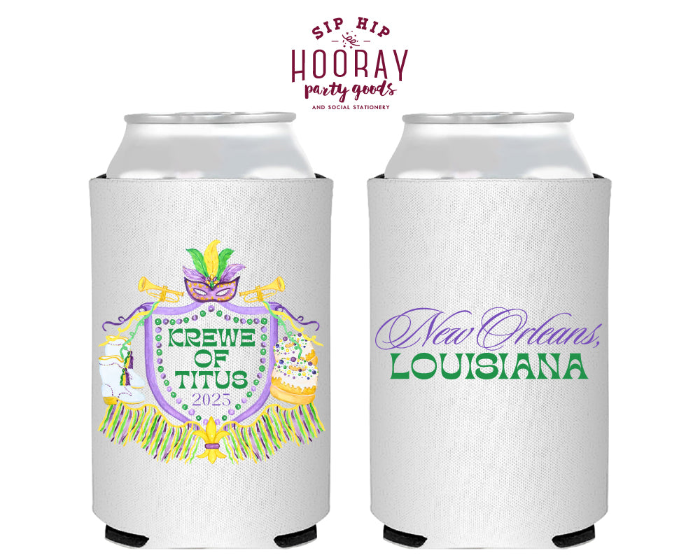 mardi gras koozie