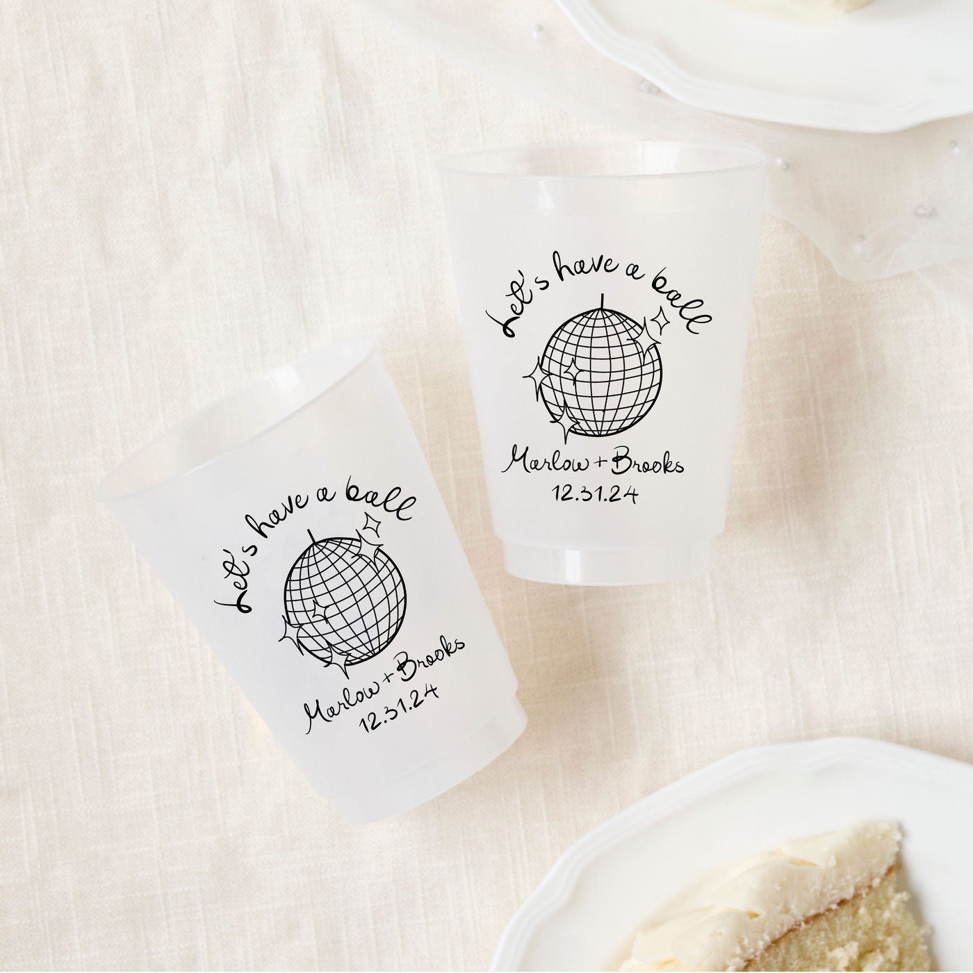 Let's Have a Ball Disco Ball Wedding Frosted Cups