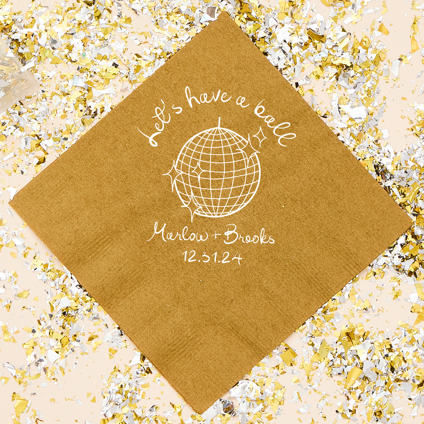 Let's Have a Ball Disco Ball Wedding Napkins