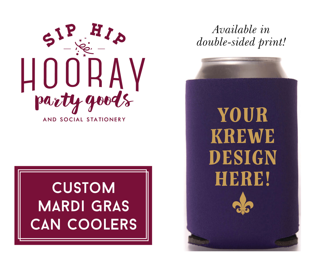 Mardi Gras Crown Foam Can Coolers