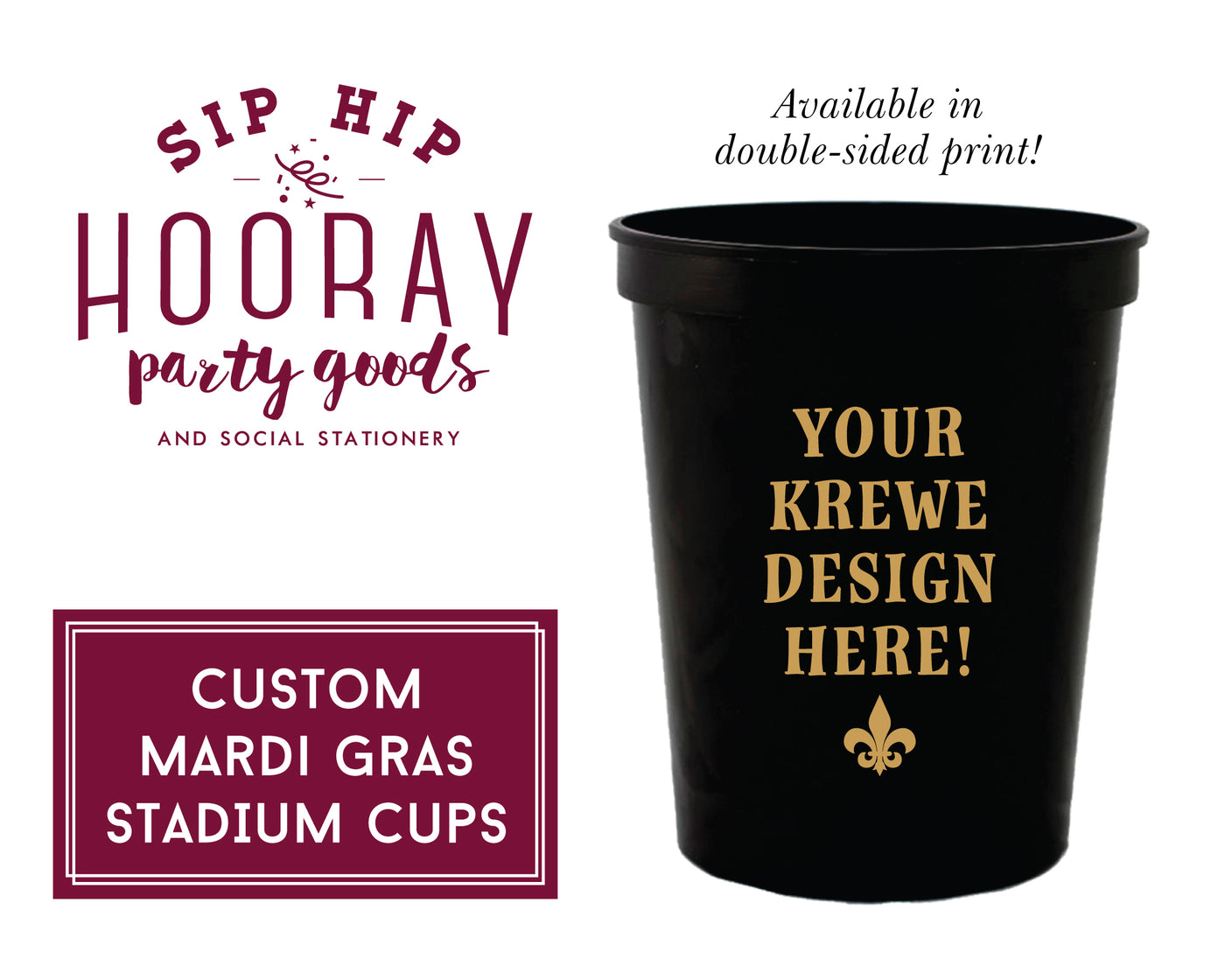 Mardi Gras King Cake Custom Stadium Cups