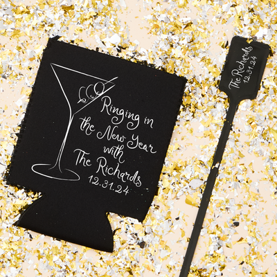 Martini New Year's Eve Wedding Neoprene Stir Sticks