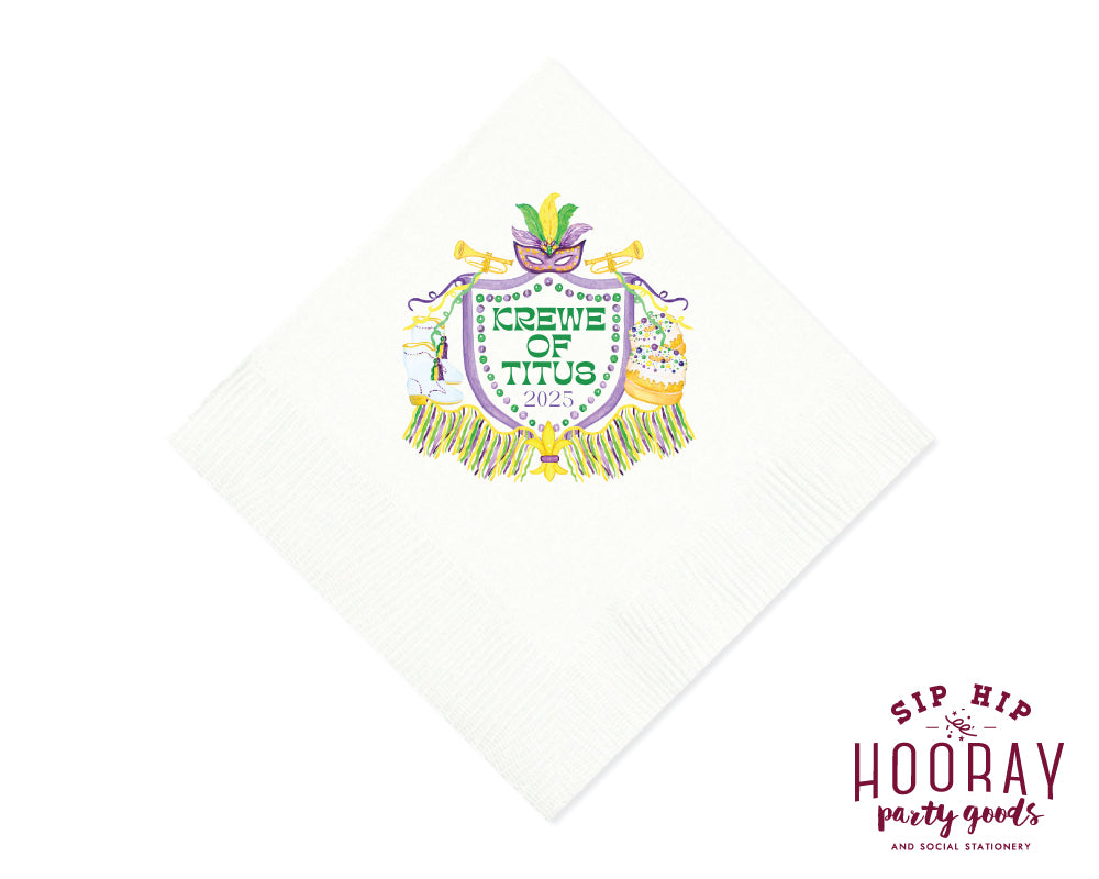 Mardi Gras Bachelor Krewe Full Color Napkins