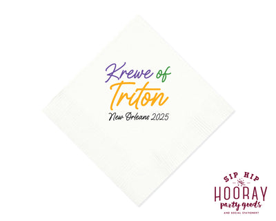 Custom Mardi Gras Krewe Full Color Napkins