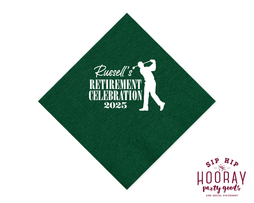 Let's Par-Tee Custom Retirement Napkins