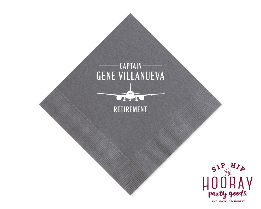 Custom Pilot Retirement Napkins