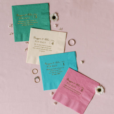 Wedding Fun Fact Cocktail Napkins 3ply