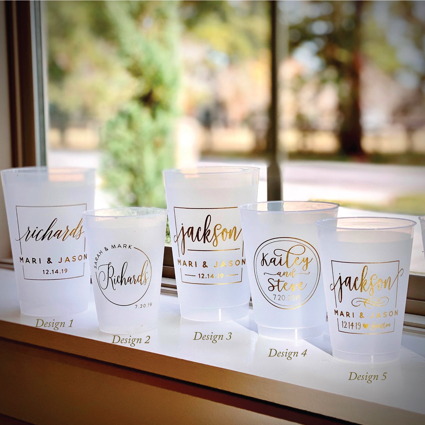 Modern Last Name Frosted Cups