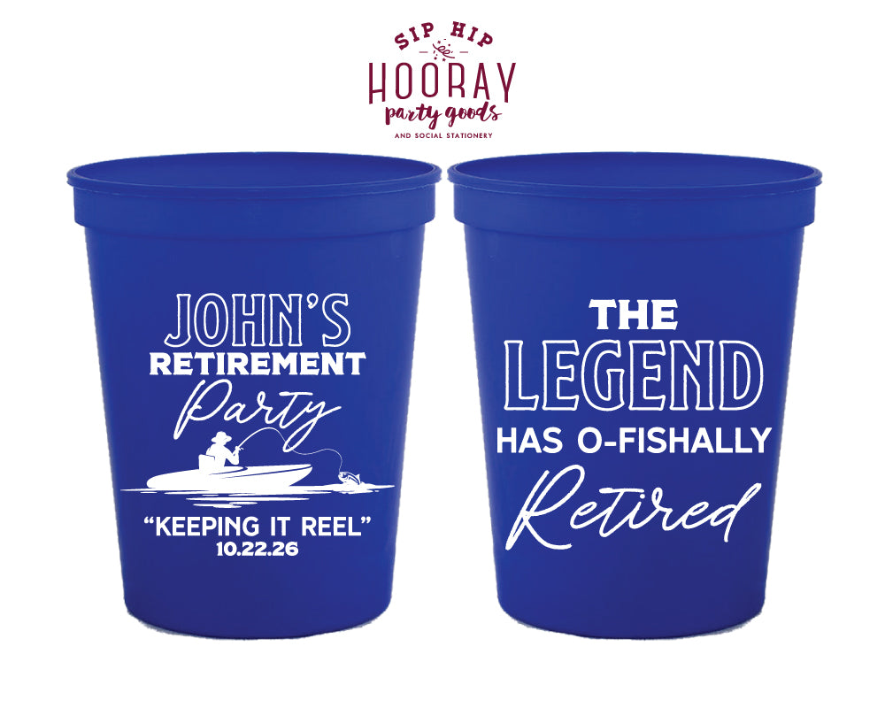 O-Fishally Retired Custom Stadium Cups