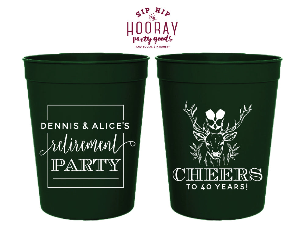 Custom Retirement Party Bash Stadium Cups