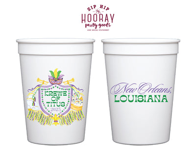 Mardi Gras Bachelor Krewe Full Color Stadium Cups