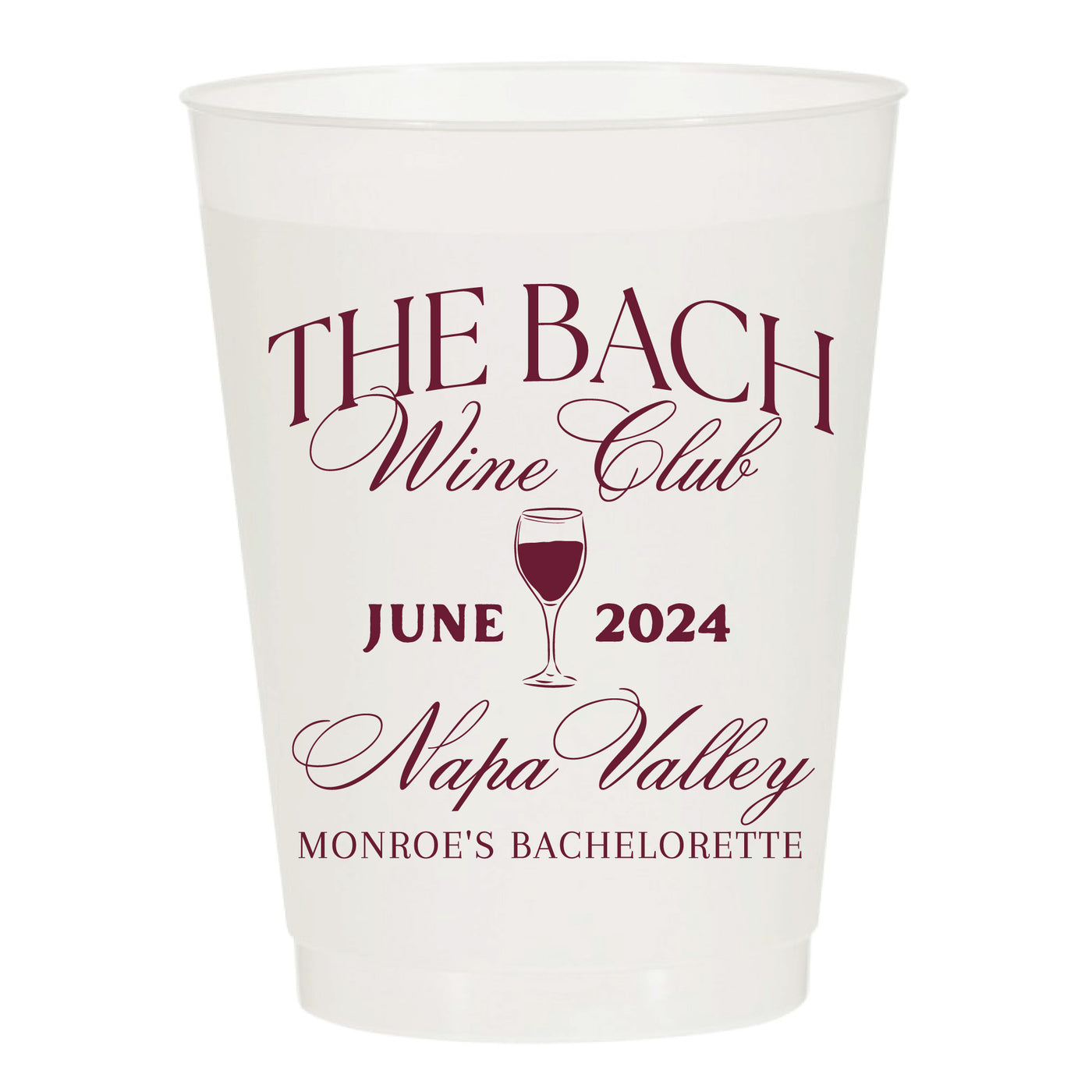 The Bach Wine Club Napa Theme Bachelorette Party Frosted Cups