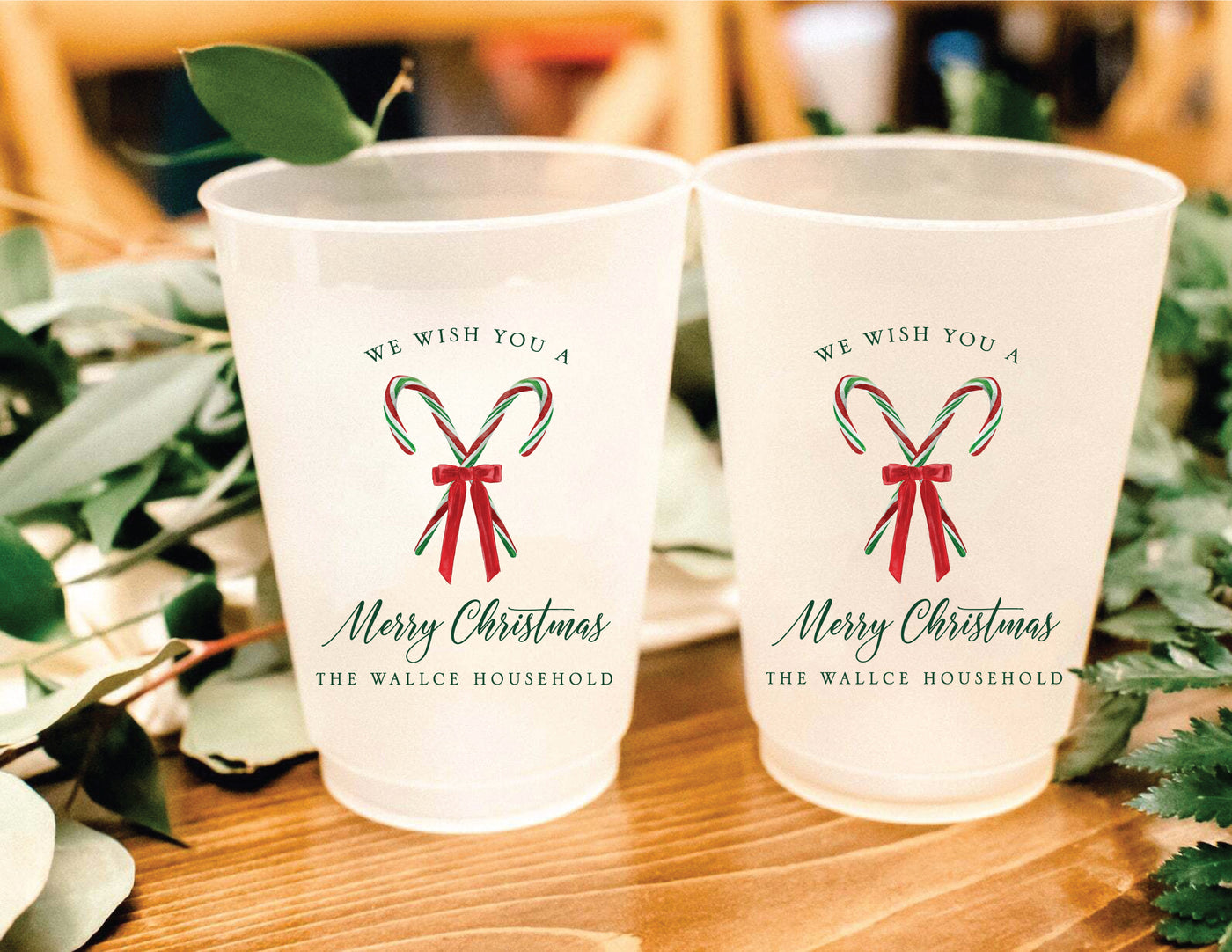 We Wish You a Merry Christmas Full Color Frosted Cups