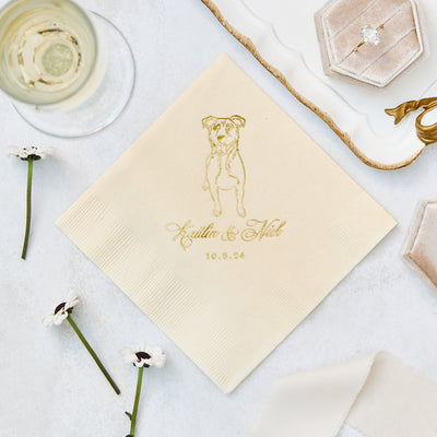 Any Pet Sketch Wedding Napkins